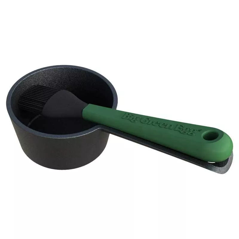 Big Green Egg Cast Iron Sauce Pot with Basting Brush #117663