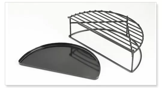 Big Green Egg Half Moon Raised Grid W/ Drip Pan For A Large Egg #101051