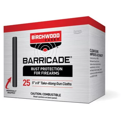 Birchwood Casey BC-33025 Cloth Barricade Rust Protection Wipes, 25 Pack