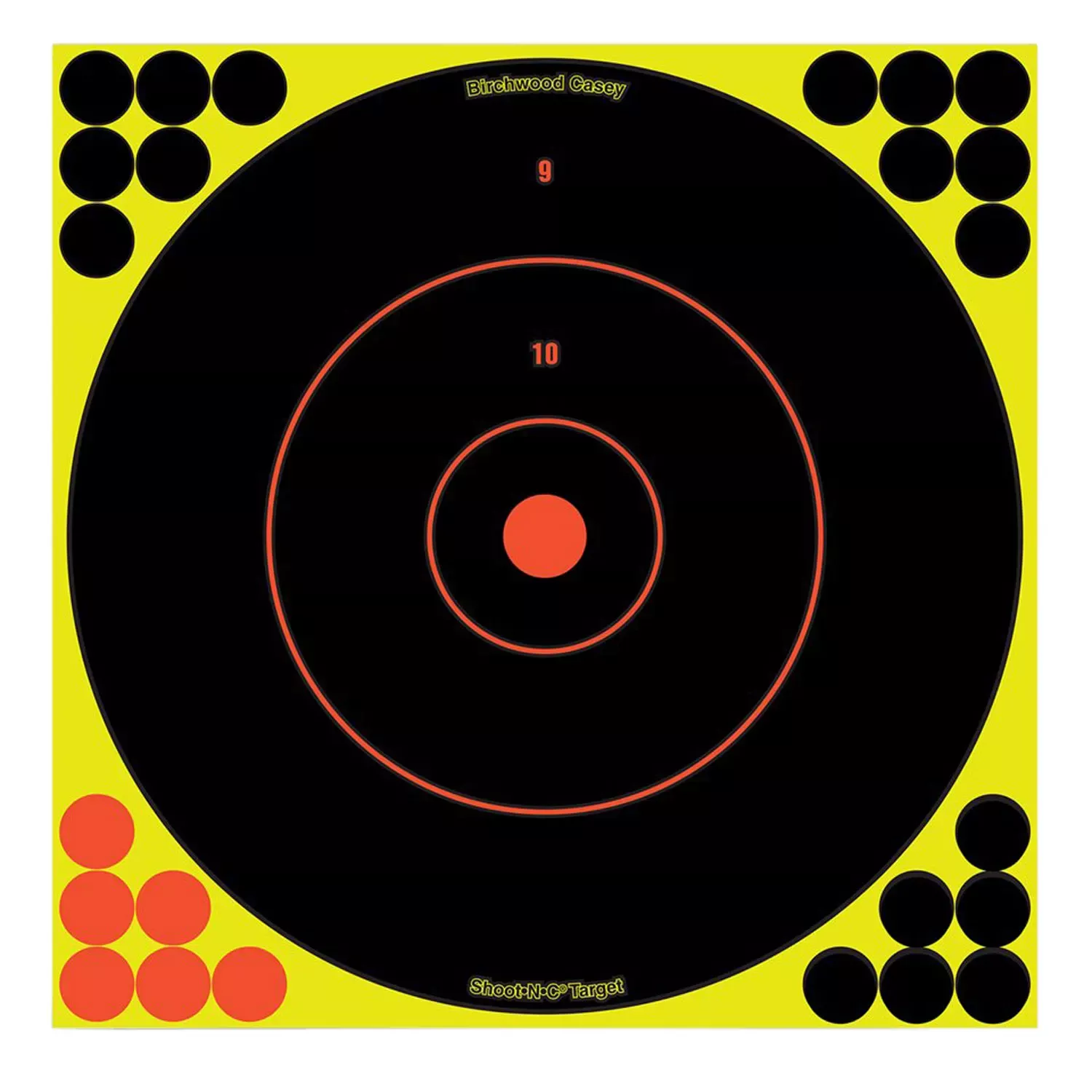 Birchwood Casey Shoot-N-CSelf-Adhesive Paper Muzzleloader/Shotgun Black/Yellow 200+ yds 12″ Bullseye Includes Pasters 12 PK