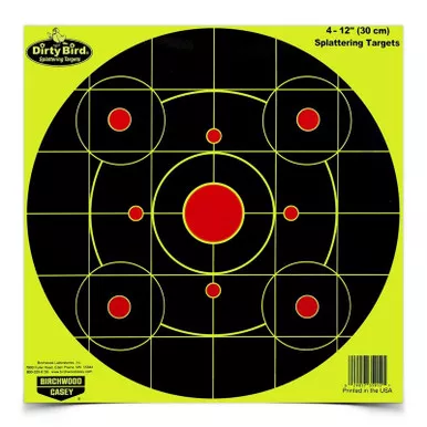Birchwood CaseyDirty Bird 12" Yellow Round Sight-in Target