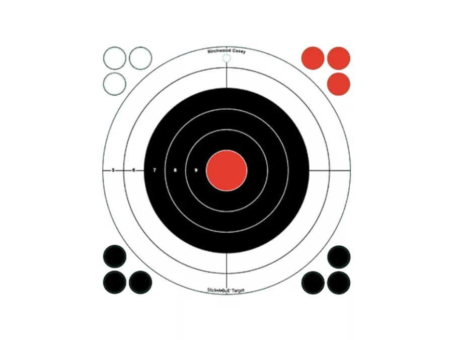 BirchwoodStick-A-Bull Bullseye Targets, Black/White/Red, 5