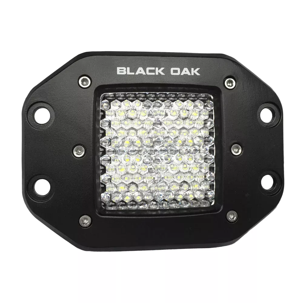 Black Oak 2″ Flush Mount LED Pod Light – Diffused Optics – Black Housing – Pro Series 3.0 [2D-FPOD10CR]