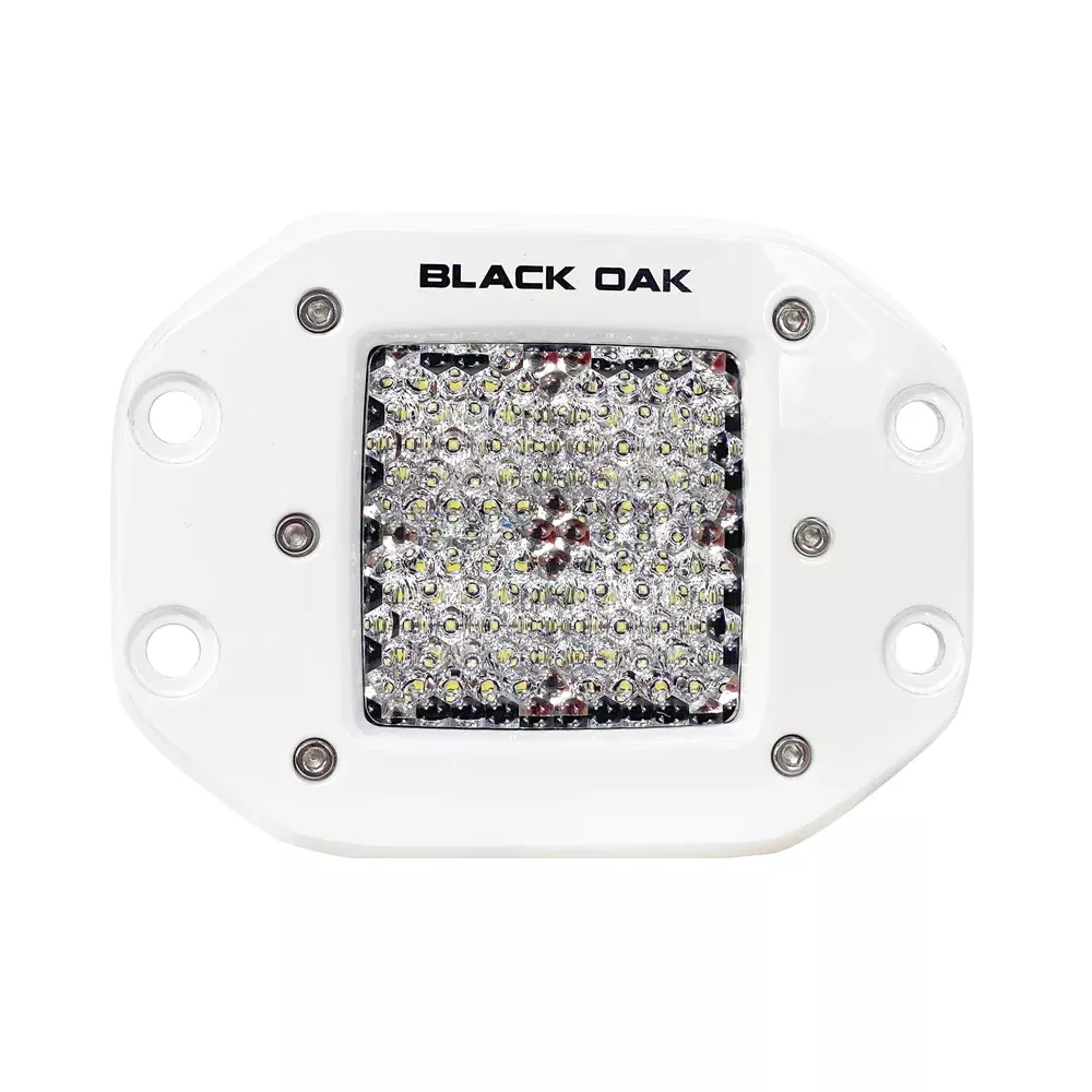 Black Oak 2″ Marine Flush Mount LED Pod Light – Diffused Optics – White Housing – Pro Series 3.0 [2DM-FPOD10CR]