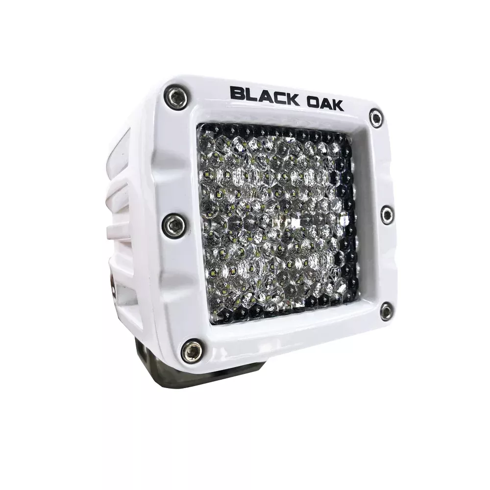Black Oak 2″ Marine LED Pod Light – Diffused Optics – White Housing – Pro Series 3.0 [2DM-POD10CR]