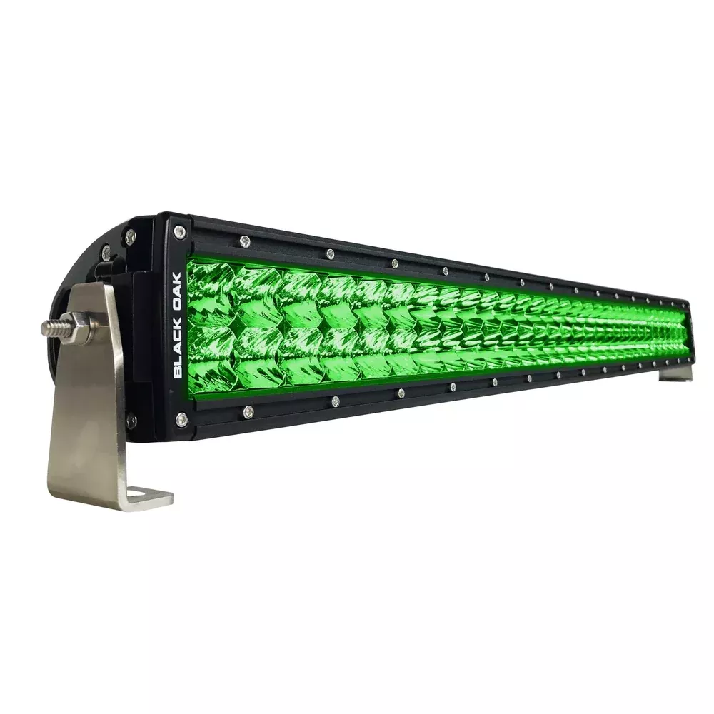 Black Oak 30″ Curved Double Row Green LED Hog Hunting Light Bar – Combo Optics – Black Housing – Pro Series 3.0 [30CG-D3OS]