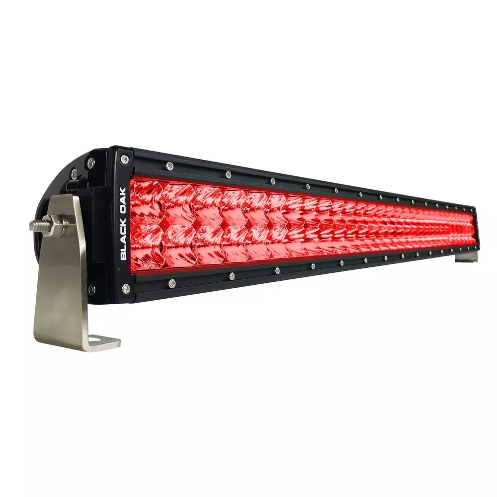 Black Oak 30″ Curved Double Row Red LED Predator Hunting Light Bar – Combo Optics – Black Housing – Pro Series 3.0 [30CR-D3OS]