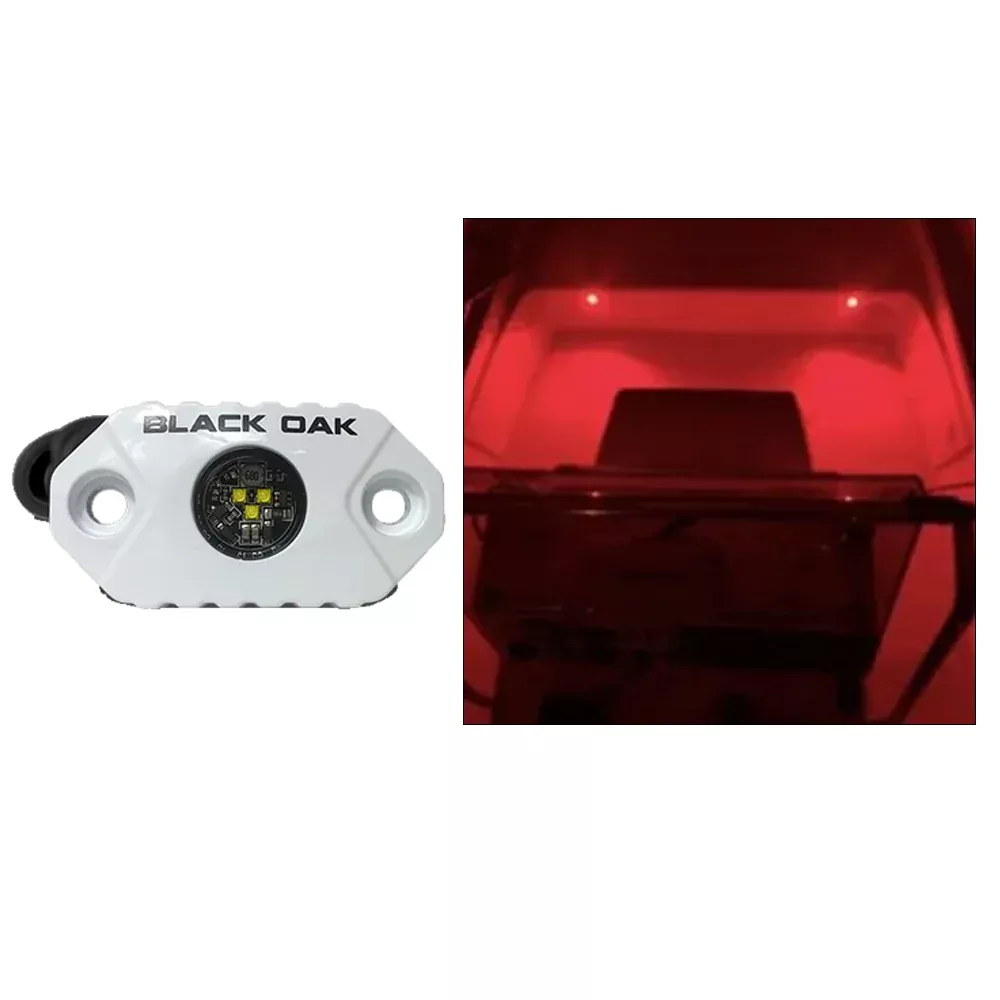 Black Oak Rock Accent Light – Red LEDs – White Housing [MAL-R]