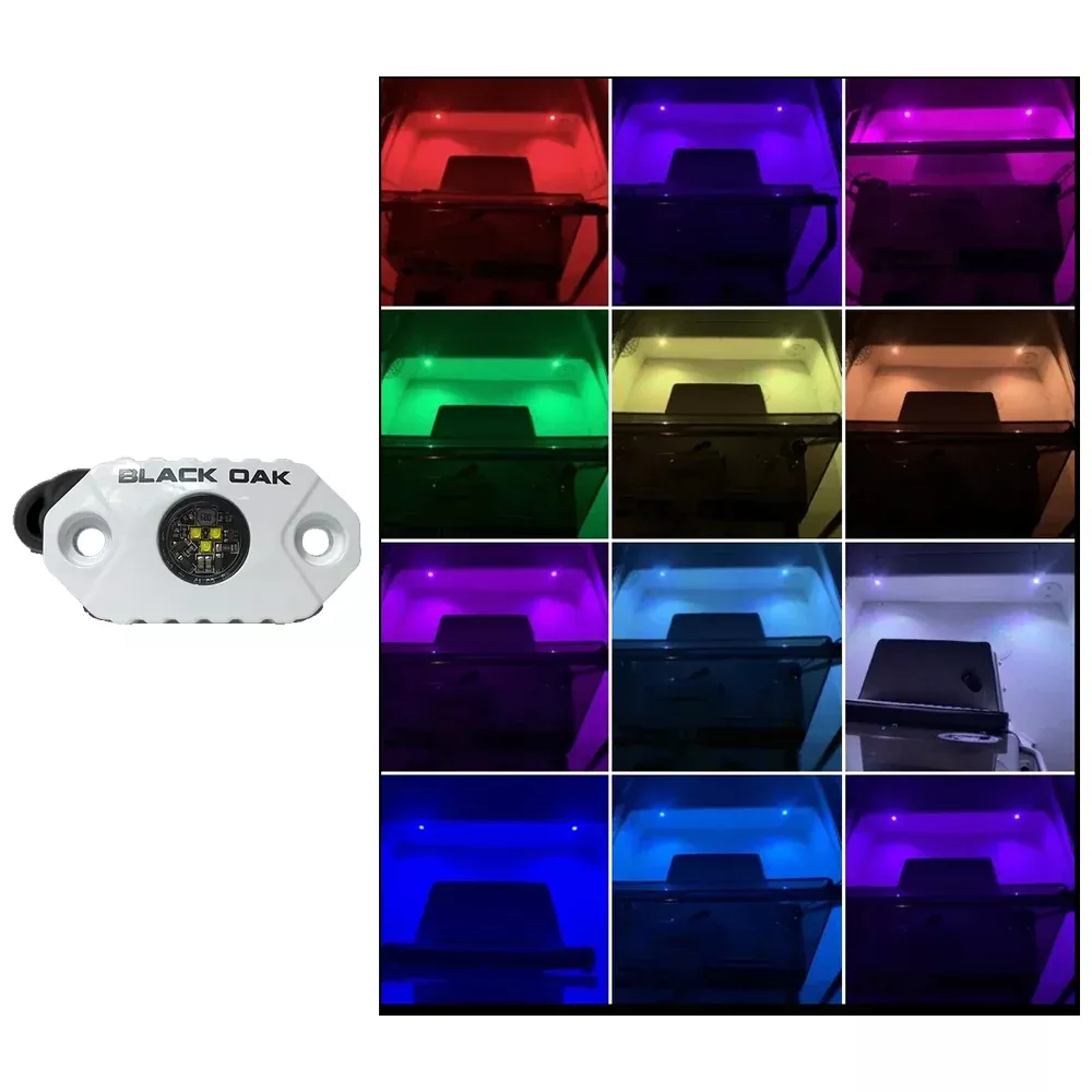 Black Oak Rock Accent Light – RGB – White Housing[MAL-RGB]