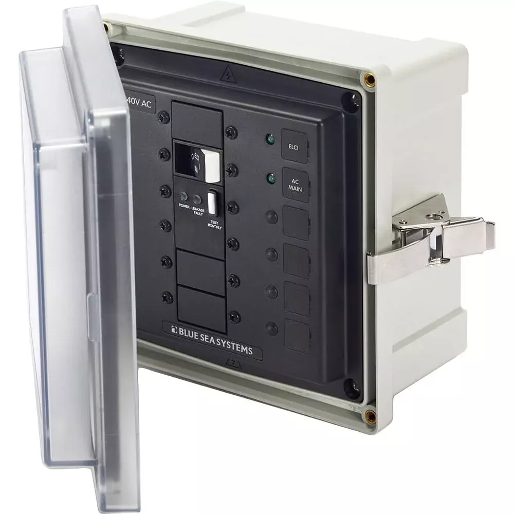 Blue Sea 3120 SMS Surface Mount System Panel Enclosure - 240V AC/50A ELCI Main for Isolation Transformer - 3120