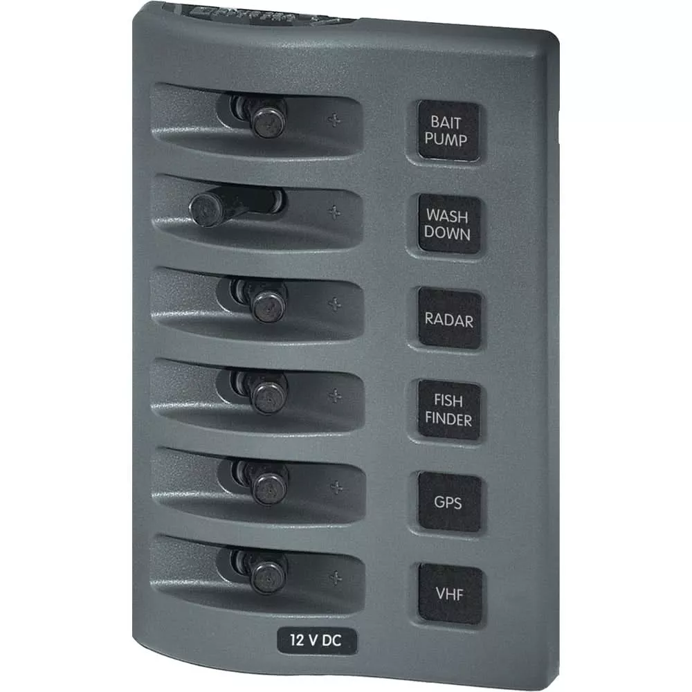 Blue Sea 4307 WeatherDeck 12V DC Waterproof Switch Panel - 6 Position - 4307