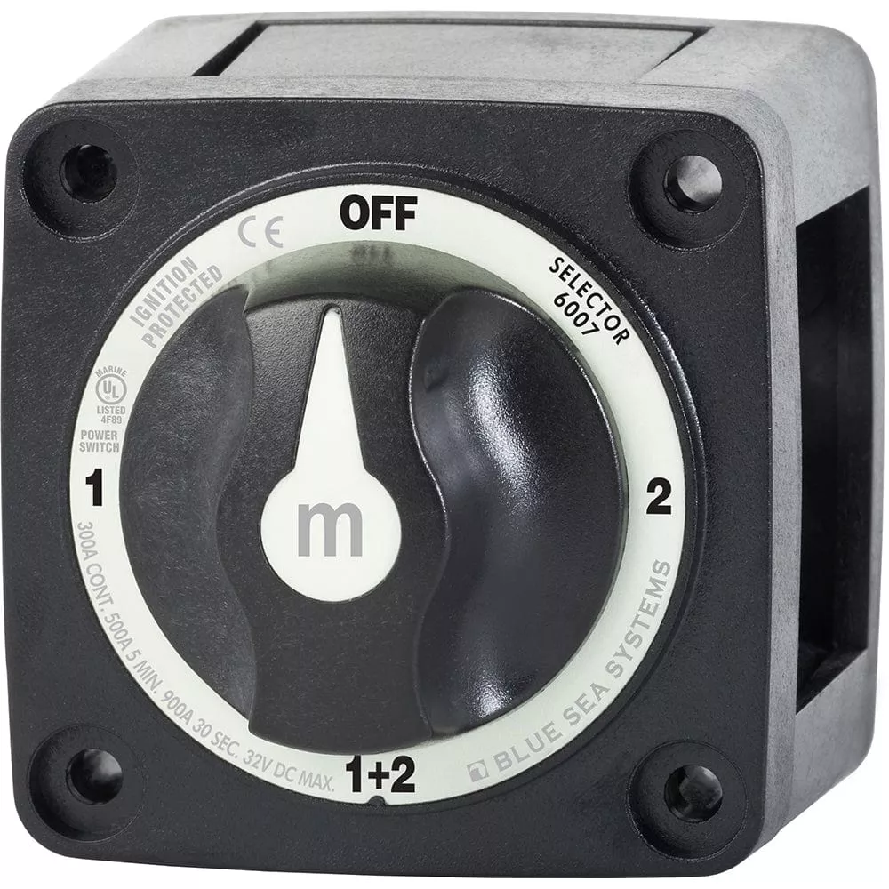 Blue Sea 6007200 Battery Switch Mini – 4 Position – Black