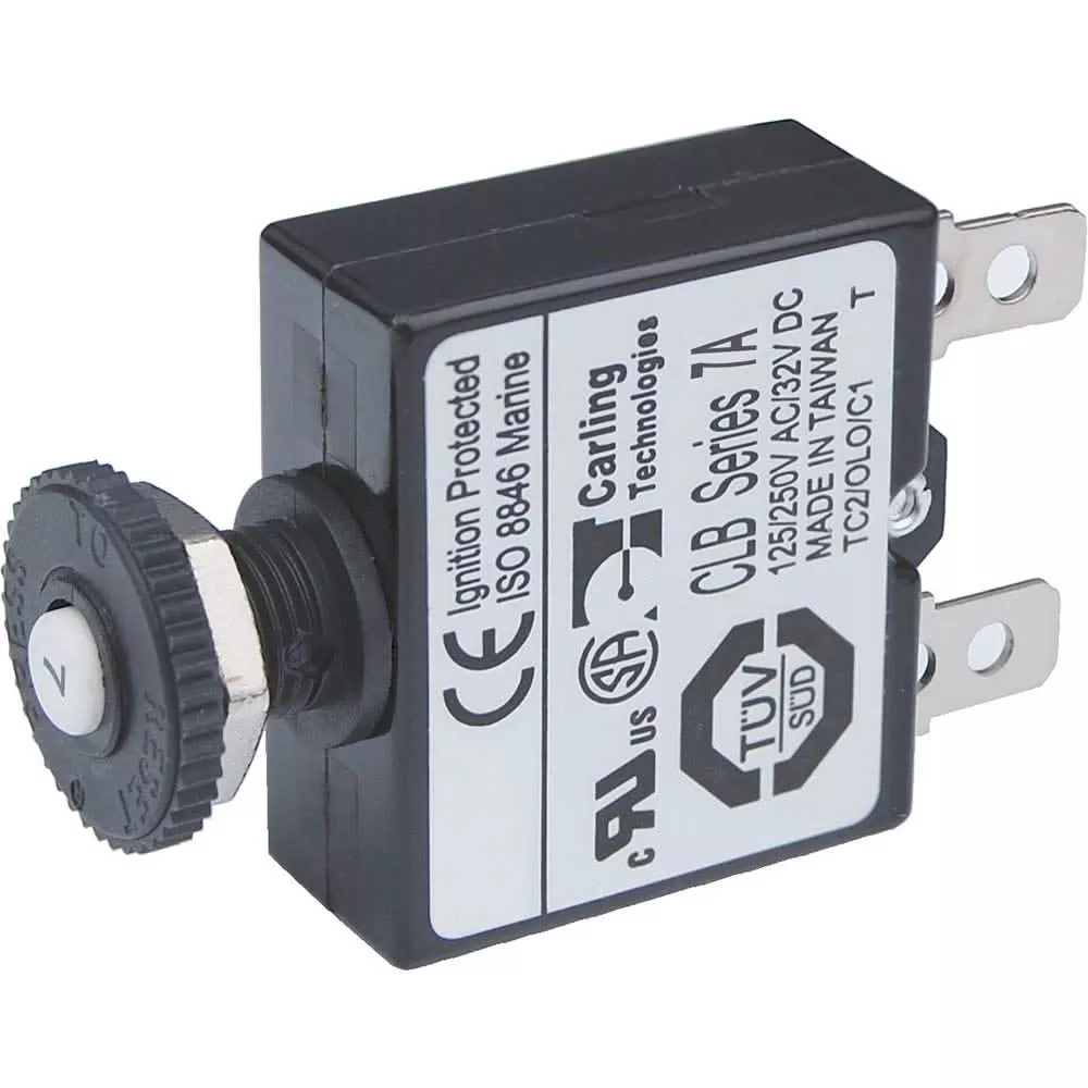 Blue Sea 7053 7A Push Button Thermal with Quick Connect Terminals - 7053