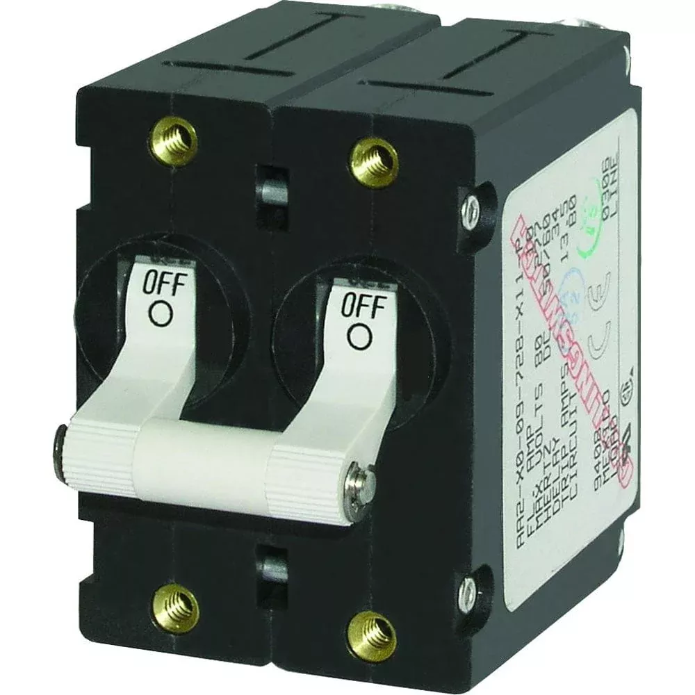 Blue Sea 7242 A-Series Double Pole Toggle – 50AMP – White