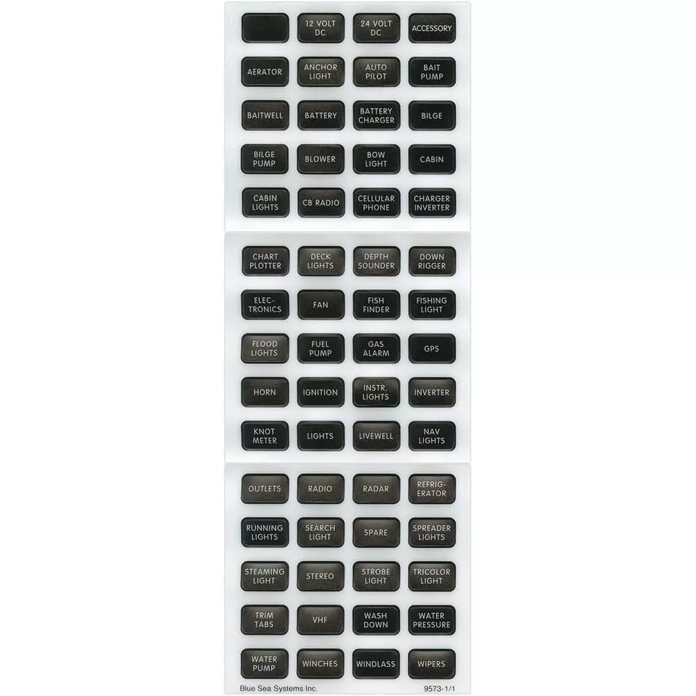 Blue Sea 8214 Black Small Format Label Kit - 60 Labels - 8214