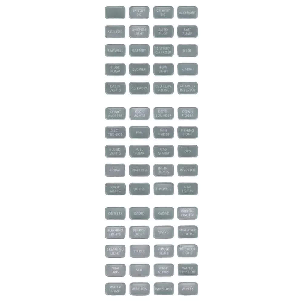 Blue Sea 8217 Grey Small Format Label Kit - 60 Labels - 8217