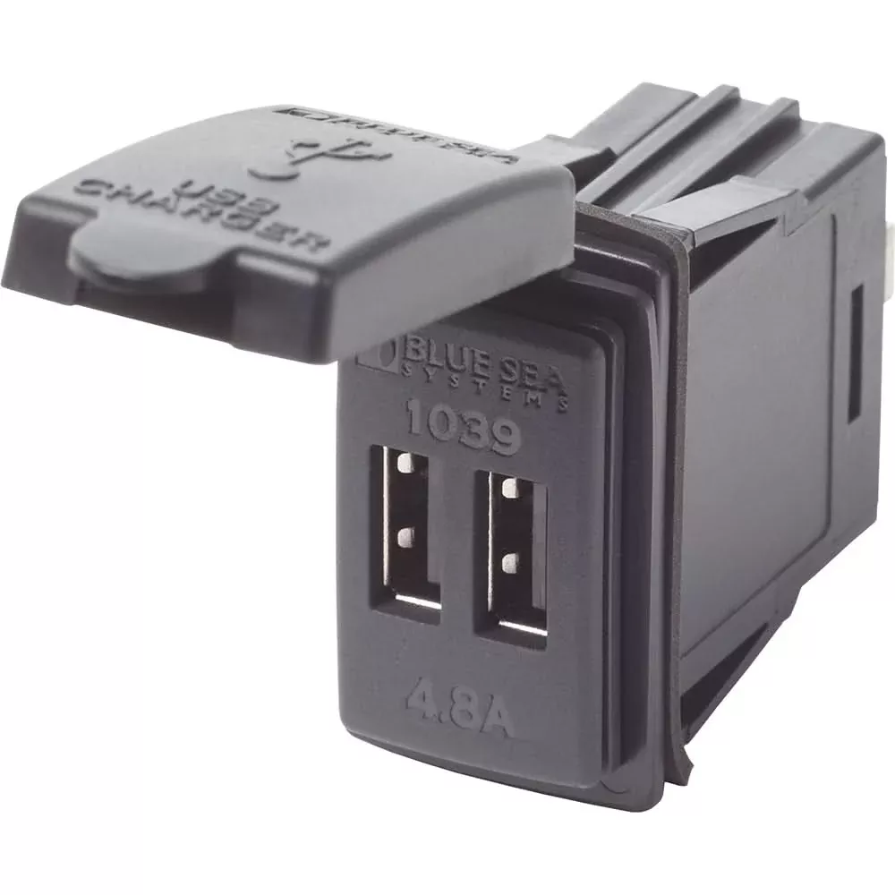 Blue Sea Dual USB Charger - 24V Contura Mount - 1039