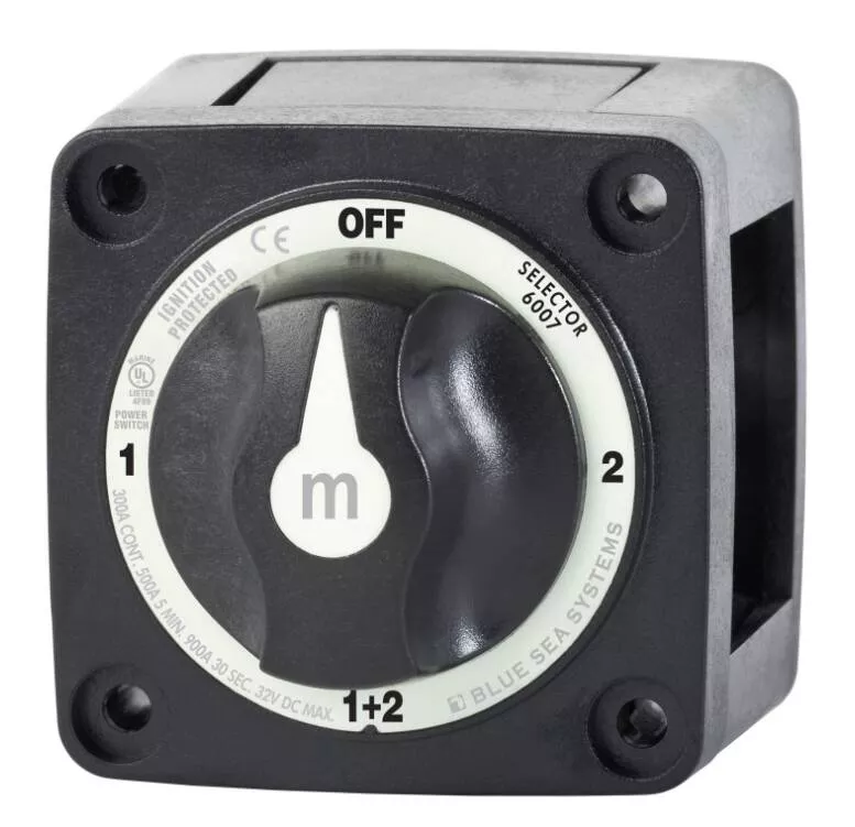 Blue Sea M-Series 32 V DC 500 A Black Tinned Copper Selector Battery Switch• 6007200-BSS