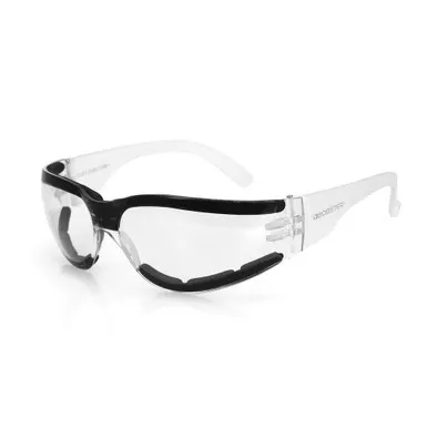 Bobster ESH302 Shield III Safety Glasses w/ Matte Clear Frame & Clear Lens