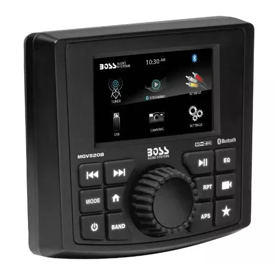 BOSS Audio Systems Marine Gauge Receiver, Weatherproof, 3″ LCD• MGV520B