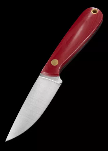 Brisa Necker 70 Flat Red Micarta Leather - Fixed Blade