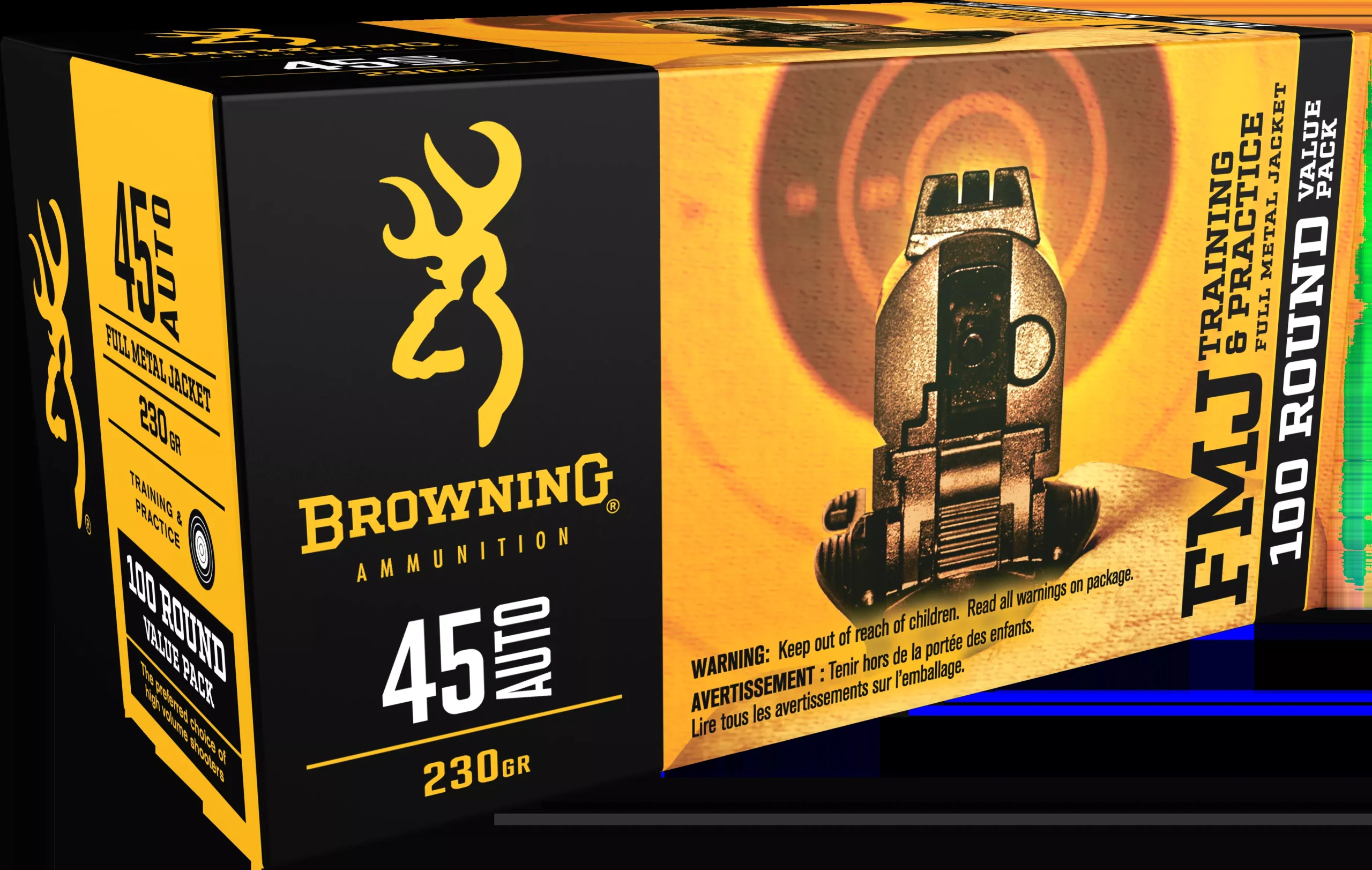 Browning Ammo Training & Practice45ACP 230gr FMJ 100rd Box