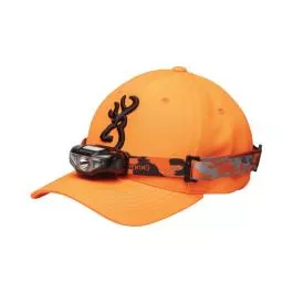 Browning LED Headlamp and Cap Combo Set, Blaze Orange, 100 Max Lumens
