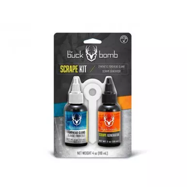 The Buck Bomb Scrape Kit Forehead Gland & Scrape Generator 2oz 4 Wicks