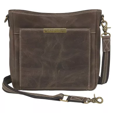 Buffalo Leather Slim Crossbody Purse Brown
