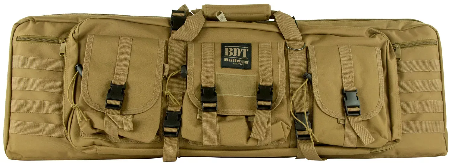 Bulldog BDT60-37T Tactical Double Rifle Case 37 Tan Nylon "