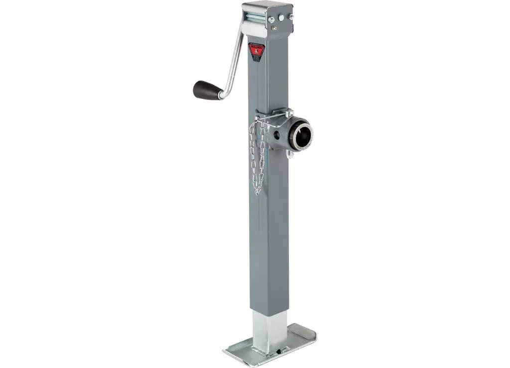Bulldog Square Trailer Jack, Side Mount, 5,000 lbs. Support Capacity, Sidewind, Weld-On, 15 Inch Travel• 195356