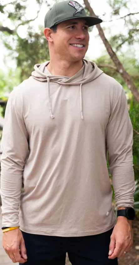 Burlebo Men’s Performance Hoodie – Heather Khaki