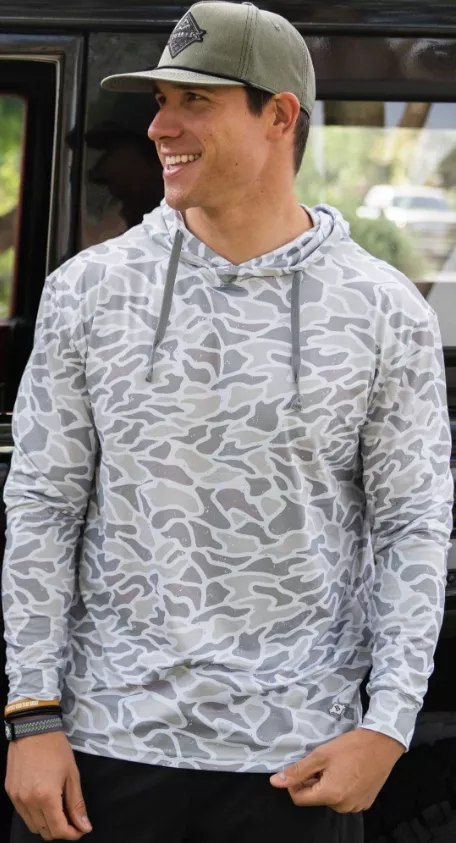 Burlebo Men’s Performance Hoodie – White Camo