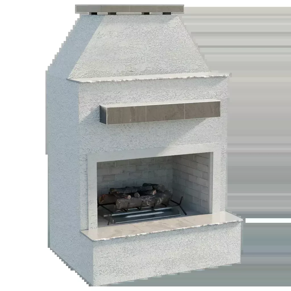 Cal Flame Modern Outdoor Gas Fireplace with Extended Mantle
