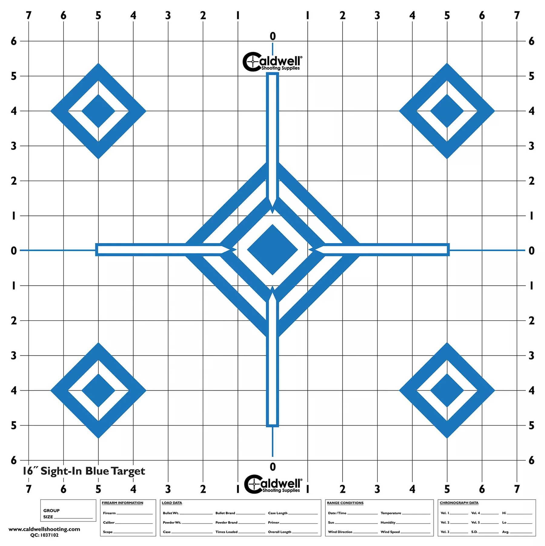 Caldwell Sight-in, Cald 198604Sight In 5 Diamond 16″x 16″ 10 Sheets