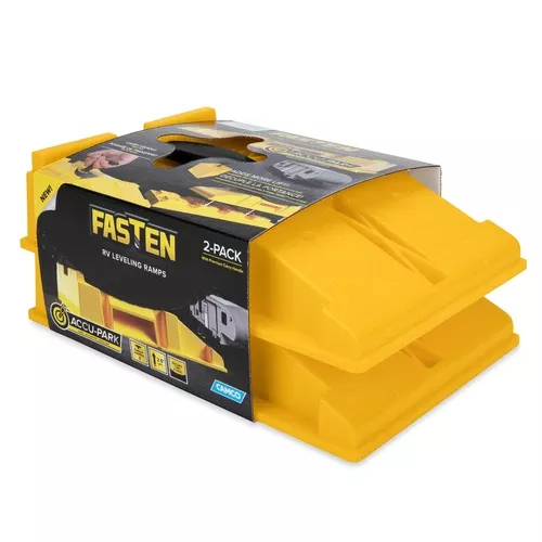Camco FasTen Premium RV Leveling Trailer Ramps w/ Convenient Handle, 2-Pack• 44535