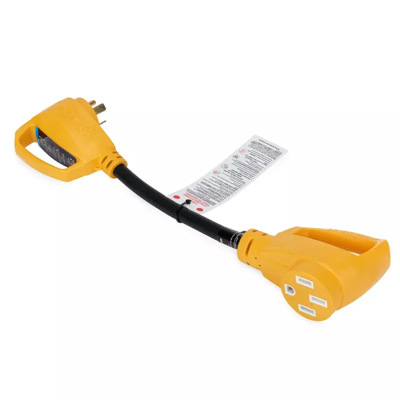 Camco Power Grip RV 18 30Amp Circuit Analyzer Dogbone – Integrated Surge Protection