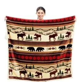 Carstens Plush Sherpa Throw Blanket - 54" X 68" - Hinterland