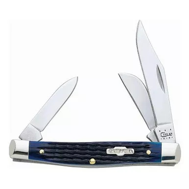 Case 02806 Medium Blue Bone Stockman Knife 2.42" Tru-Sharpe Blade