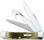 Case Amber Bone Hunter Trapper Knife #00149