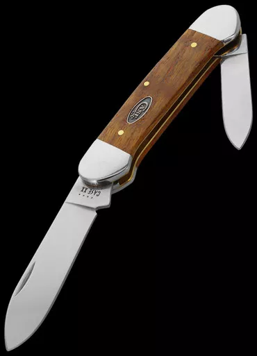 Case Canoe Yellow Curly Oak Folding Knife