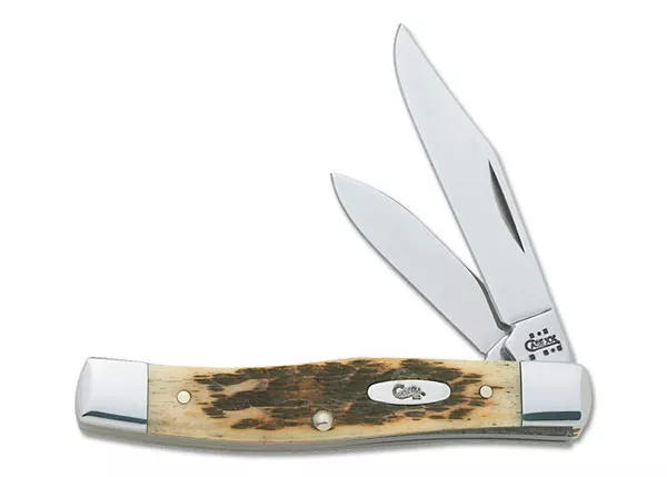 Case Knife Amber Bone Carbon Steel Texas Jack Folding Knife #00077