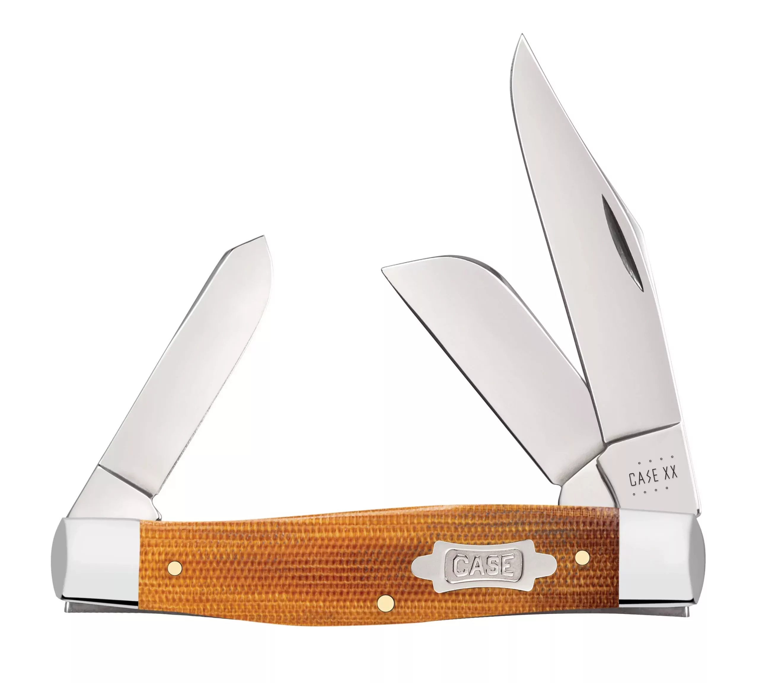 Case Knife Natural Canvas Micarta Large Stockman #23693