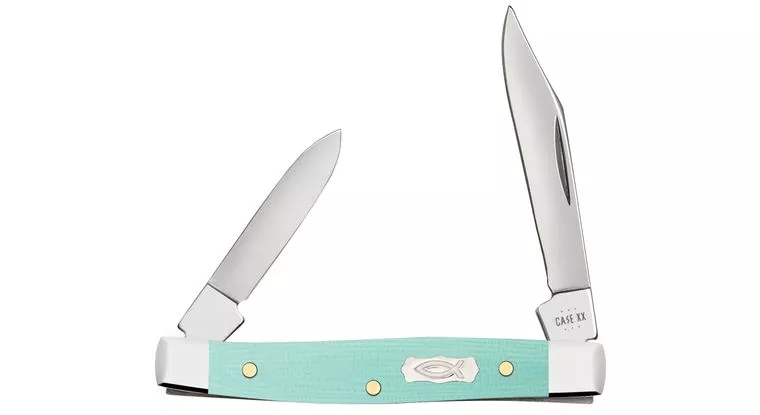 Case Smooth Seafoam Green G-10 Small Pen Knife #18104
