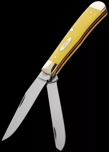 Case Trapper Yellow Stainless Folding Knife