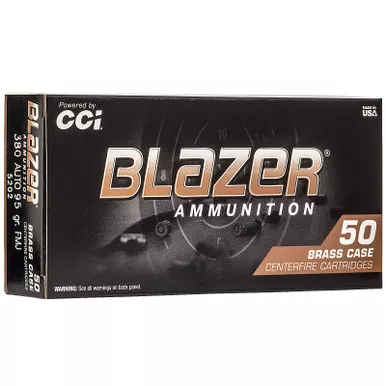 CCI 5202 Blazer Brass 380 ACP 95 GR FMJ 50 Rounds