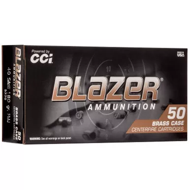CCI 5220 Blazer Brass 40 S&W 180 GR FMJ 50 Rounds