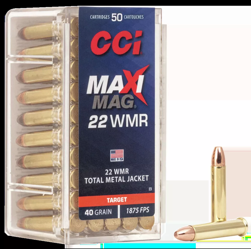 CCI Maxi-Mag 22 WMR 40 Gr. 1875 fps Total Metal Jacket 50/Box