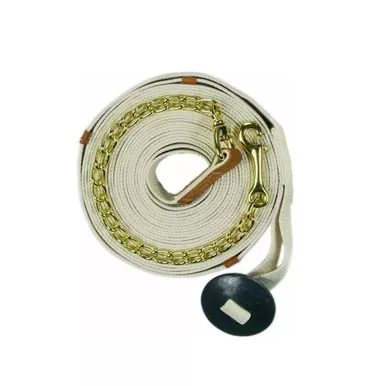 CENTAUR Cotton 35ft Web Lunge Line with Chain (402068WHT-35FT)