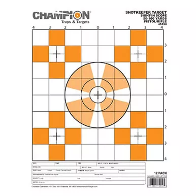 Champion ShotKeeper Sight In Target Small Paper Target 12pk,45550